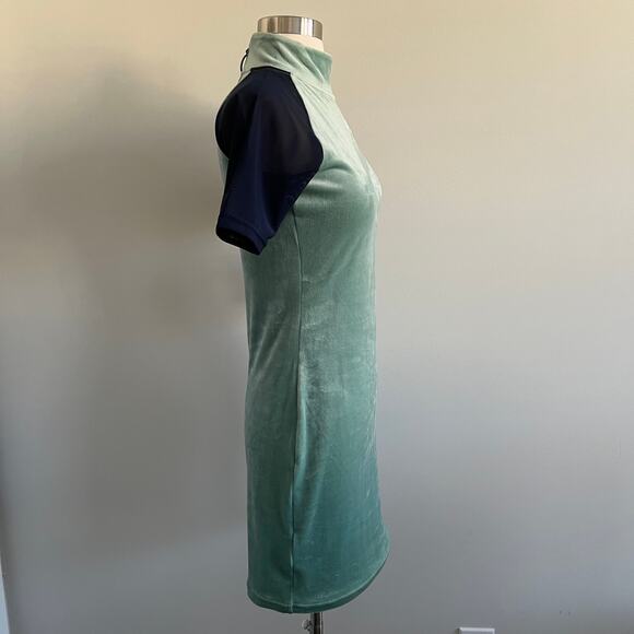 Fila Mahggie Dress Velvet and Mesh Color Block Dress Short Sleeve Bodycon S NWT - Picture 5 of 9